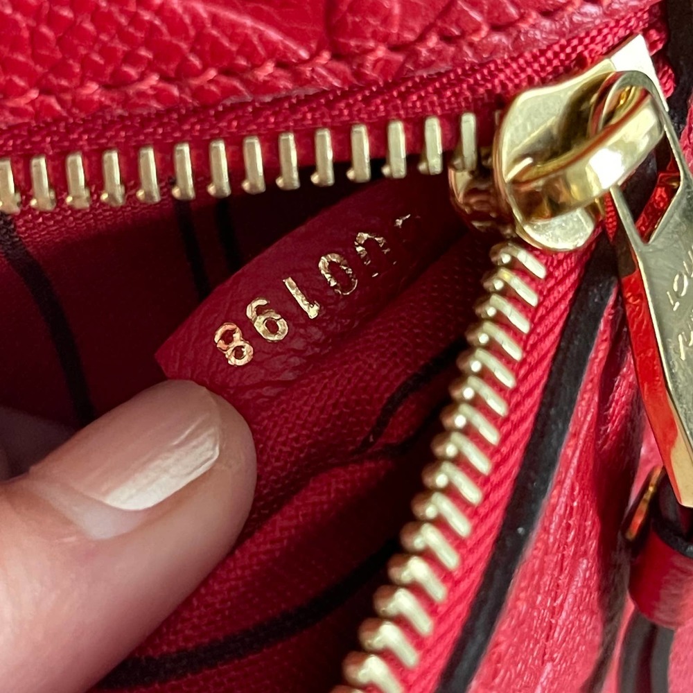 ❌SOLD❌Louis Vuitton Pochette Metis Empreinte Red Cerise Leather Bag DU0198 - Picture 11 of 15